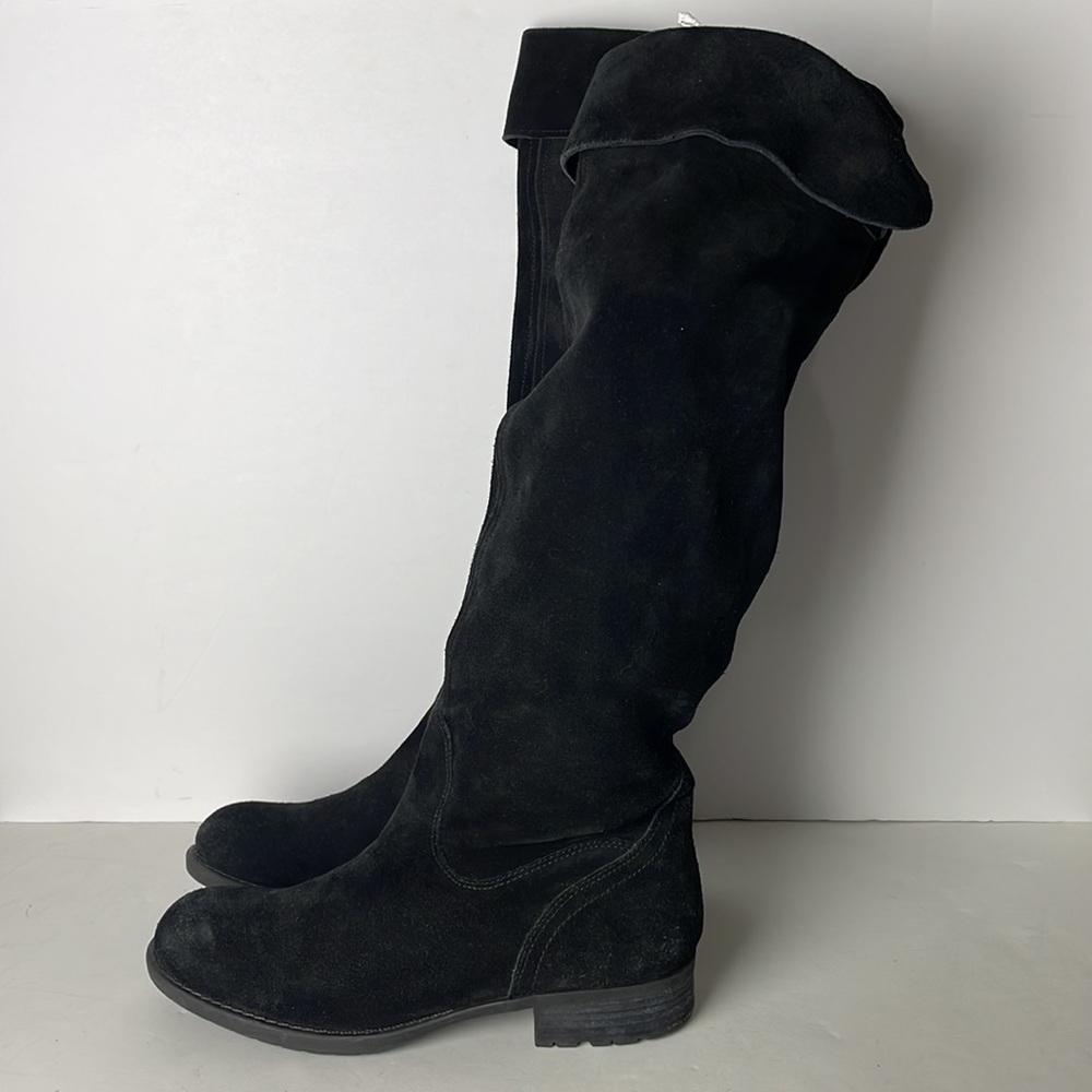 Franco Sarto Black Suede Over the Knee Boots - Picture 5 of 10